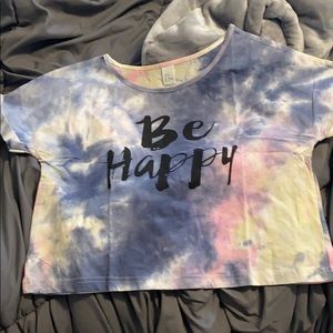 Cropped Tie-dye Be Happy Tee